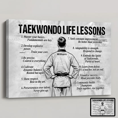 Personalized Taekwondo Life Lessons Canvas / Poster - Custom Gift for Taekwondo Lovers