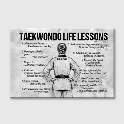 Personalized Taekwondo Life Lessons Canvas / Poster - Custom Gift for Taekwondo Lovers