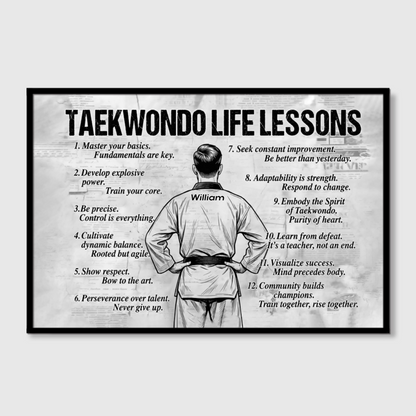 Personalized Taekwondo Life Lessons Canvas / Poster - Custom Gift for Taekwondo Lovers