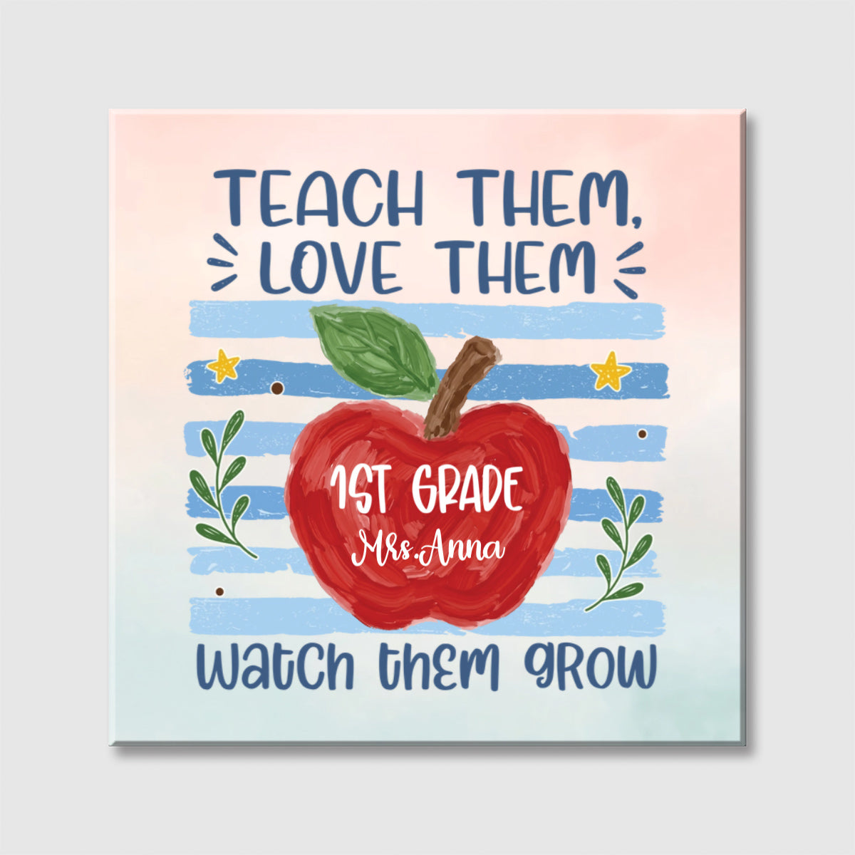 Canvas / Poster material and size view - Personalized Teacher Gift Canvas
