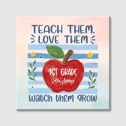 Canvas / Poster material and size view - Personalized Teacher Gift Canvas