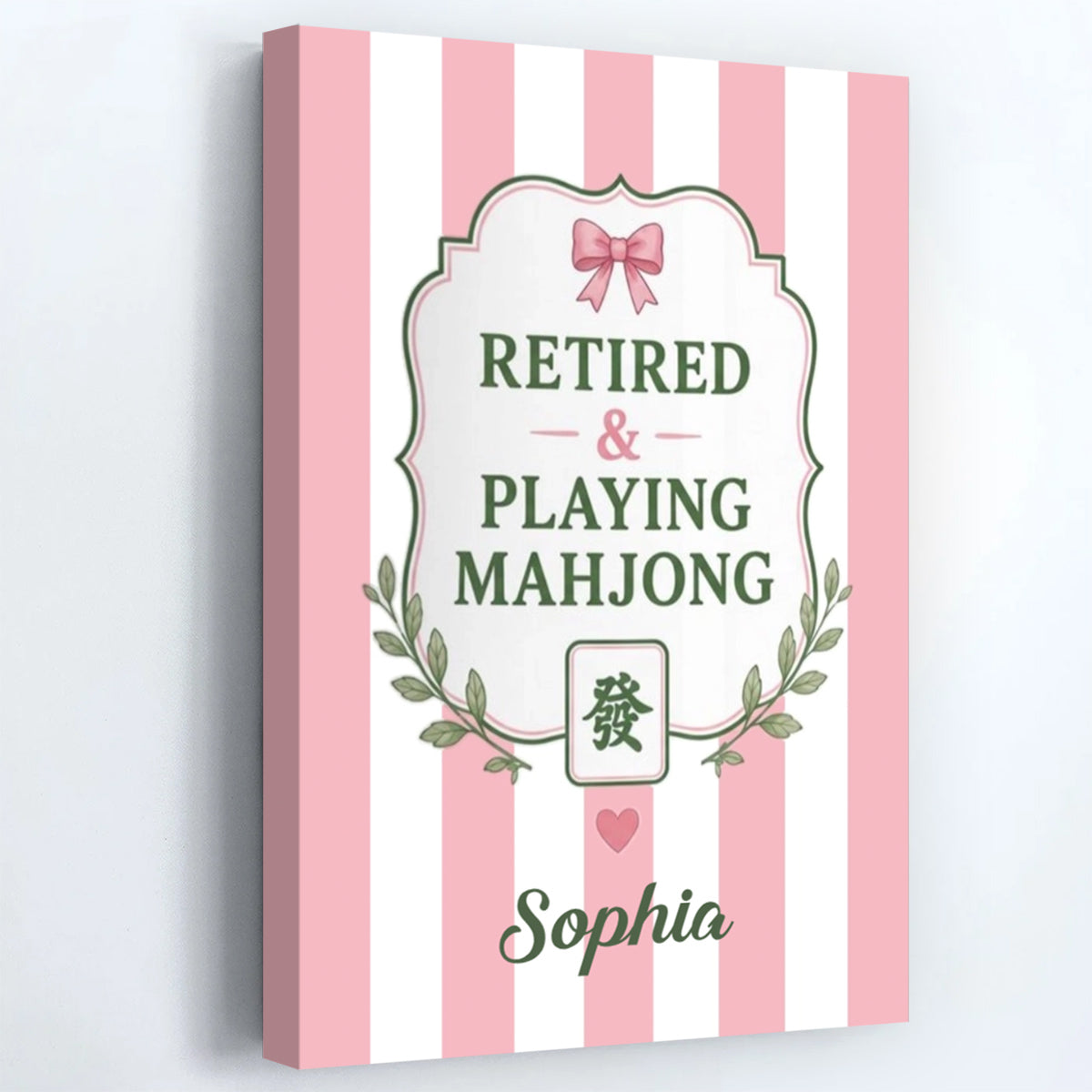 "Retired & Playing Mahjong" Personalized Canvas / Poster - Custom Retirement Gift for Mahjong Lovers
