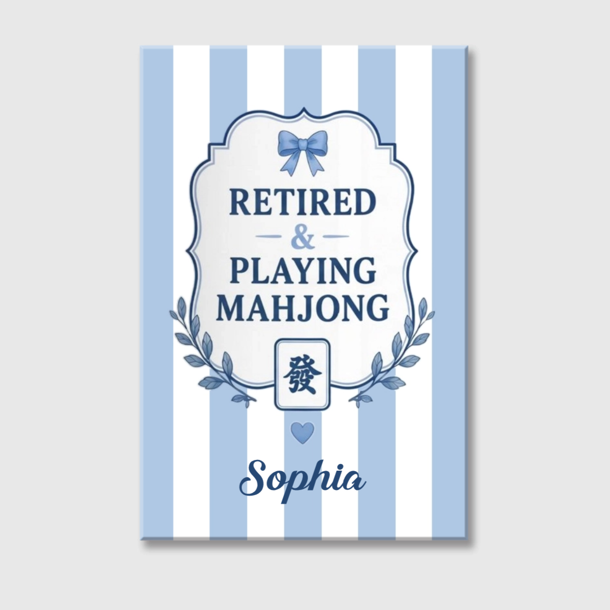 "Retired & Playing Mahjong" Personalized Canvas / Poster - Custom Retirement Gift for Mahjong Lovers