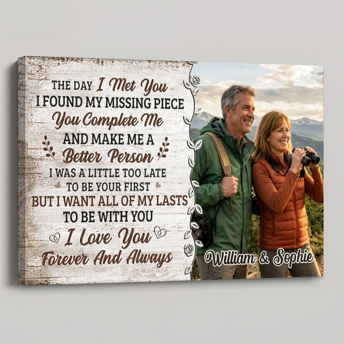 "I Had You and You Had Me" Personalized Photo Canvas / Poster - Custom Anniversary Gift for Couples