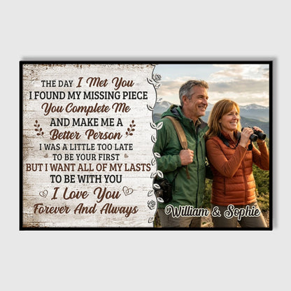 "I Had You and You Had Me" Personalized Photo Canvas / Poster - Custom Anniversary Gift for Couples