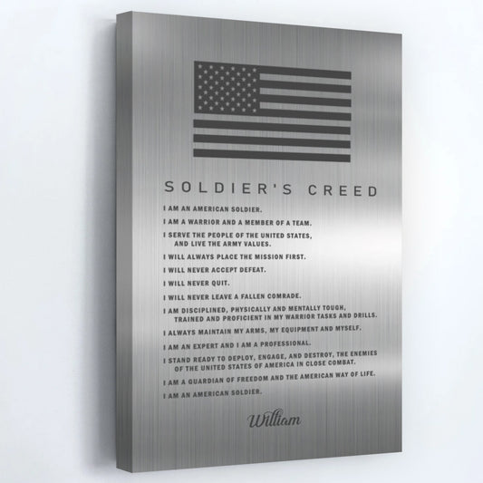 Personalized Soldiers Creed Canvas / Poster - Custom Military Wall Art Gift for Soldiers