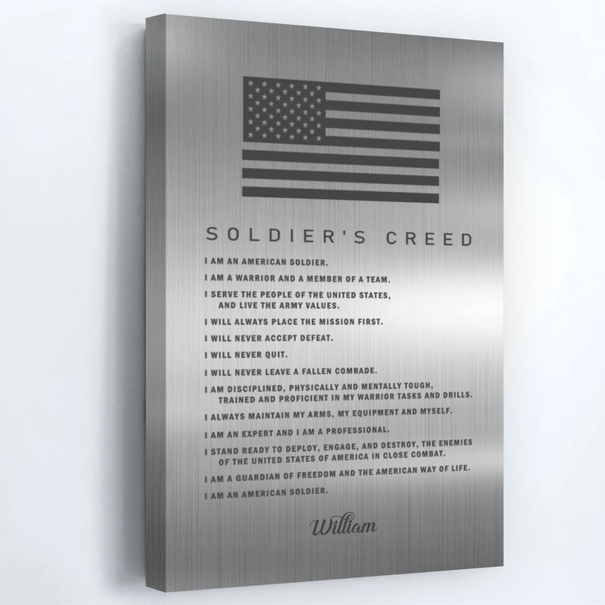 Personalized Soldiers Creed Canvas / Poster - Custom Military Wall Art Gift for Soldiers