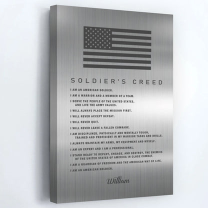 Personalized Soldiers Creed Canvas / Poster - Custom Military Wall Art Gift for Soldiers