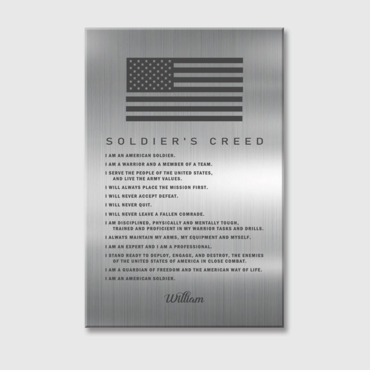 Personalized Soldiers Creed Canvas / Poster - Custom Military Wall Art Gift for Soldiers