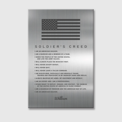 Personalized Soldiers Creed Canvas / Poster - Custom Military Wall Art Gift for Soldiers