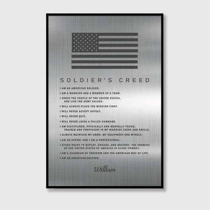 Personalized Soldiers Creed Canvas / Poster - Custom Military Wall Art Gift for Soldiers