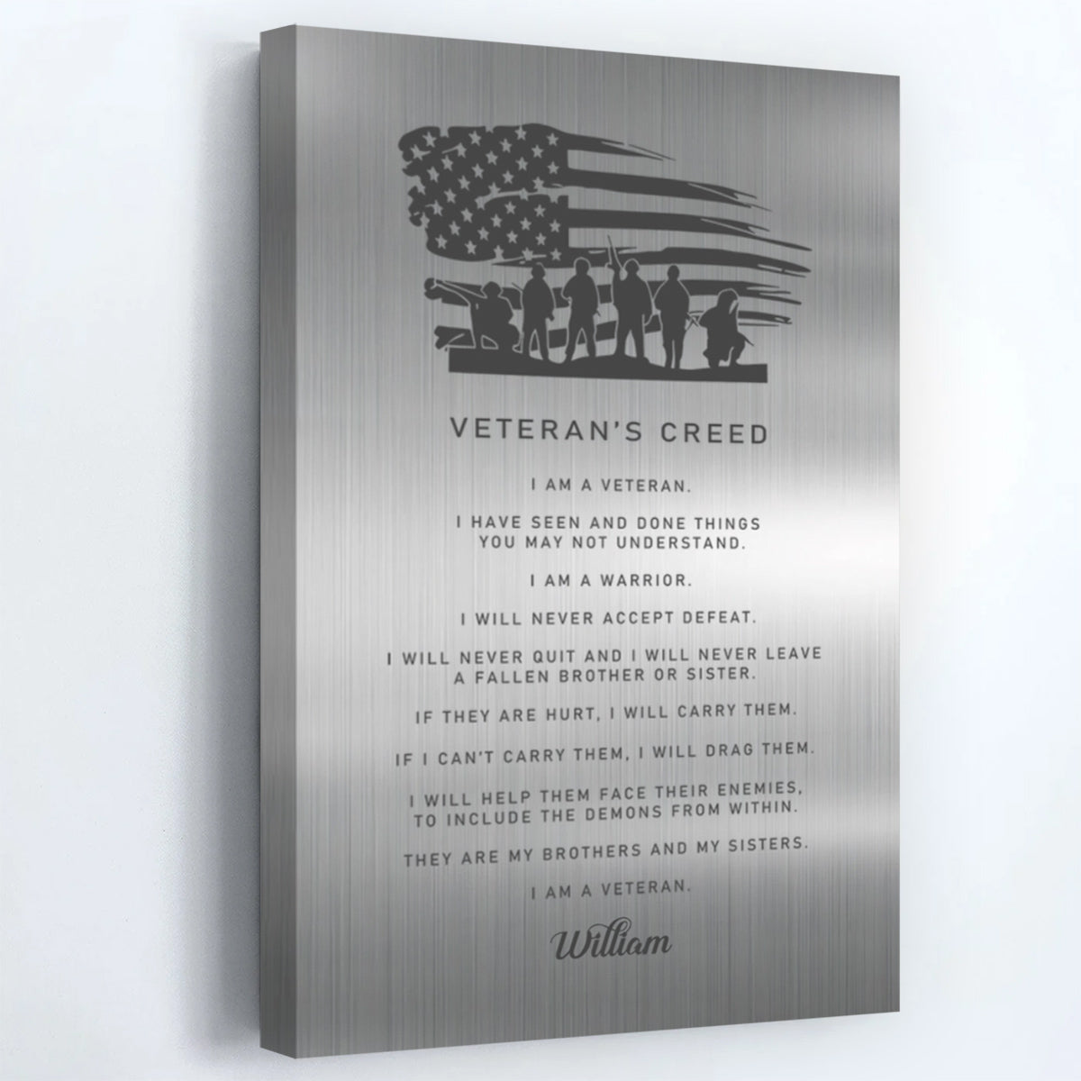 Personalized Veteran’s Creed Canvas / Poster - Custom Retirement Gift for Veterans
