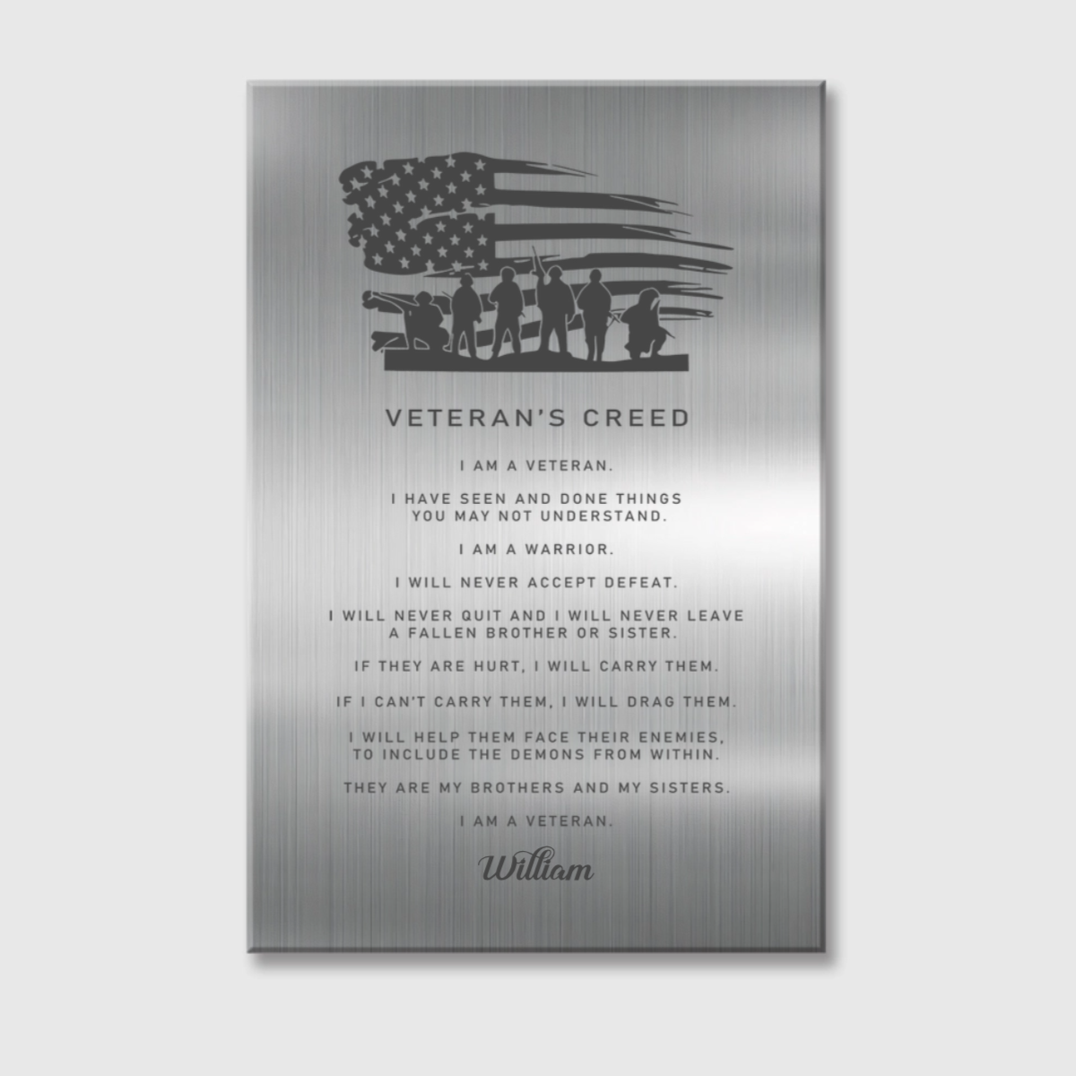 Personalized Veteran’s Creed Canvas / Poster - Custom Retirement Gift for Veterans