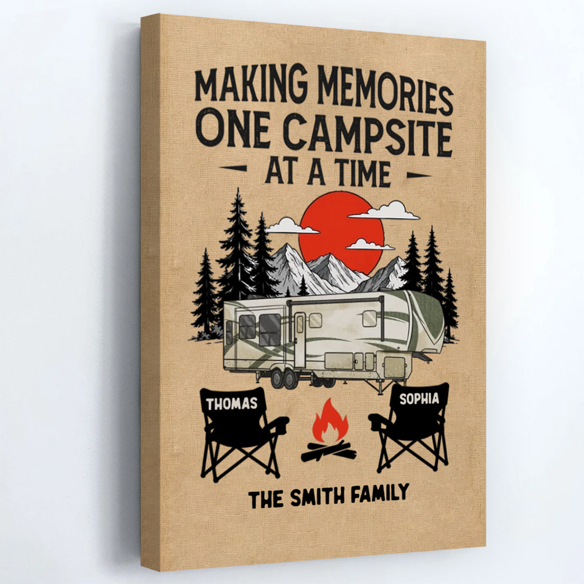 Personalized "Camp More, Worry Less" Canvas / Poster - Custom Wall Art Gift for Campers
