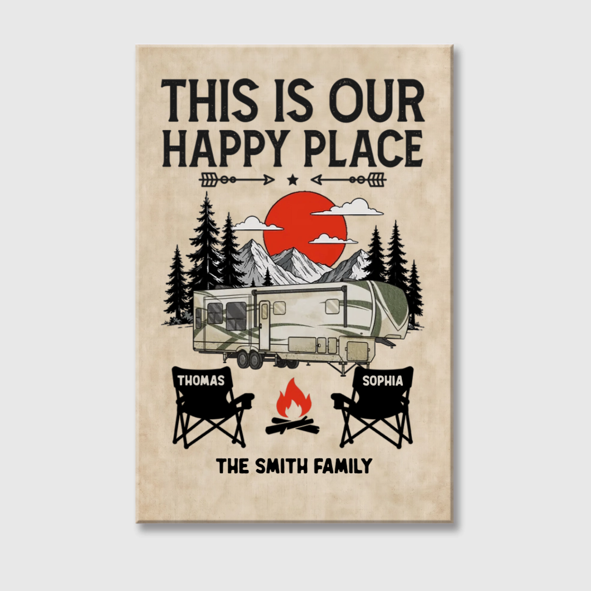 Personalized "Camp More, Worry Less" Canvas / Poster - Custom Wall Art Gift for Campers