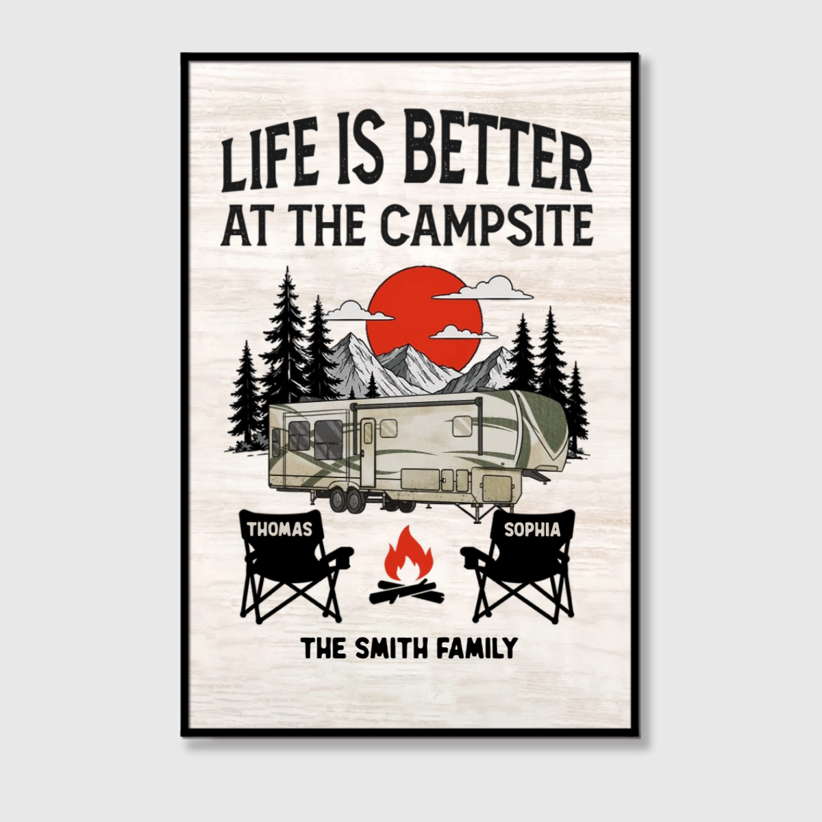 Personalized "Camp More, Worry Less" Canvas / Poster - Custom Wall Art Gift for Campers