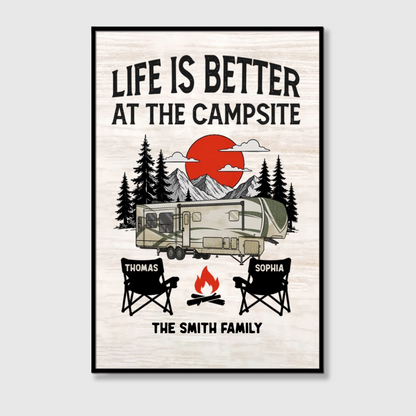 Personalized "Camp More, Worry Less" Canvas / Poster - Custom Wall Art Gift for Campers