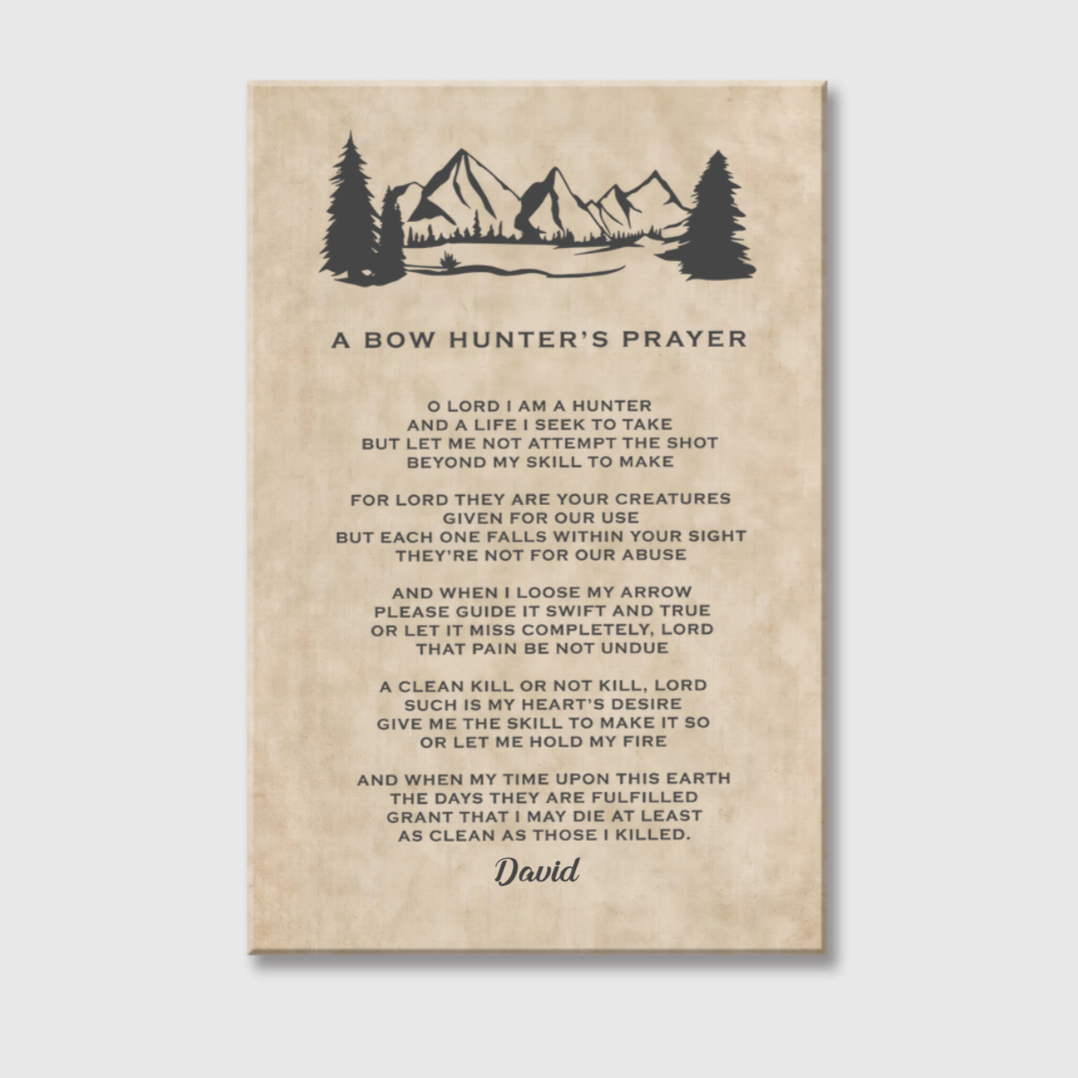 Personalized “A Bow Hunter’s Prayer” Canvas / Poster - Custom Wall Art Gift for Bow Hunters