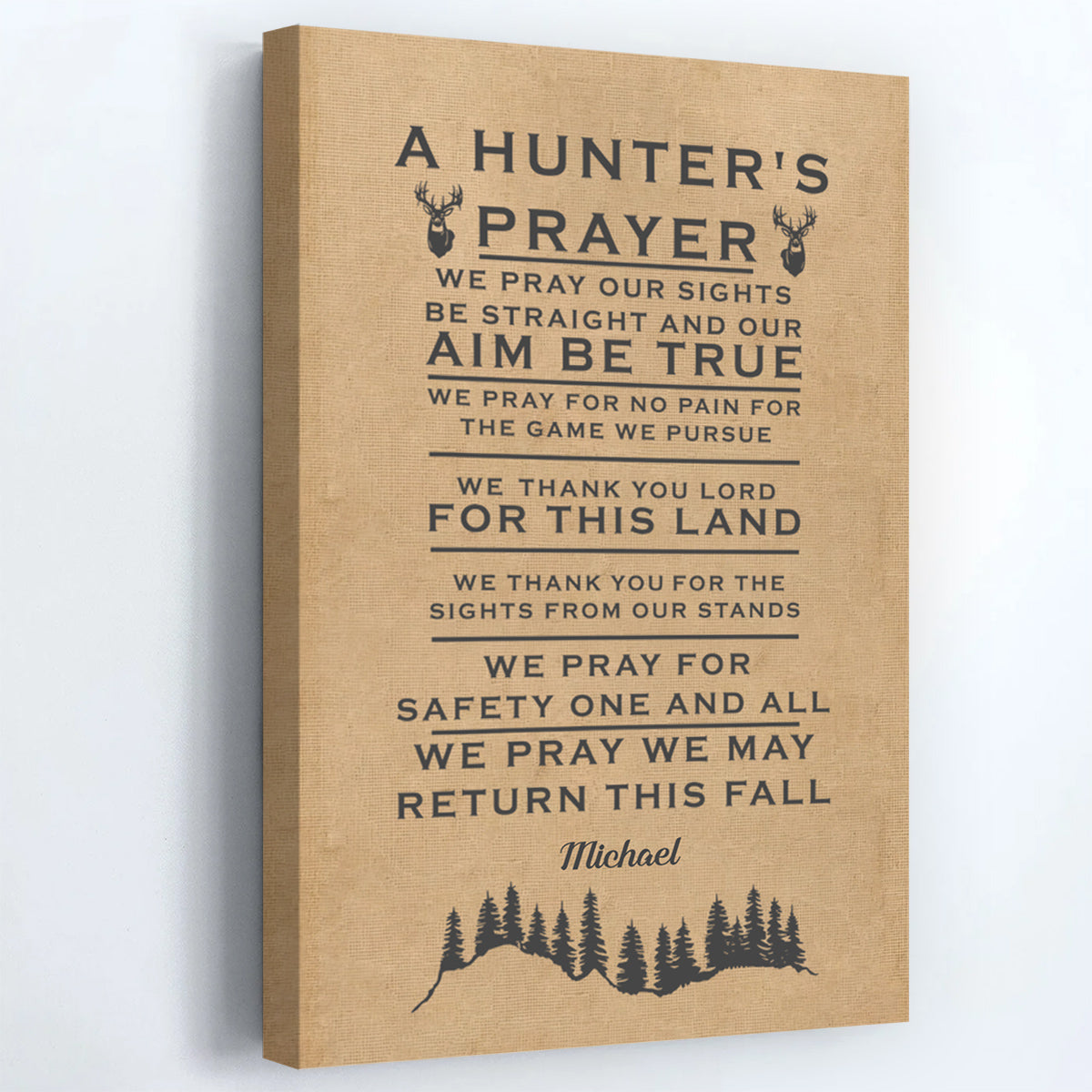 Personalized Hunter’s Prayer Canvas / Poster - Custom Wall Art Gift for Hunters