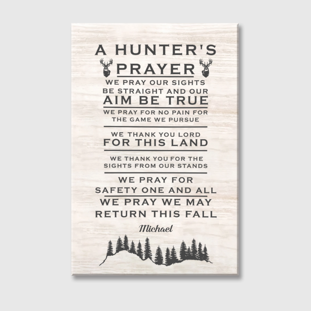 Personalized Hunter’s Prayer Canvas / Poster - Custom Wall Art Gift for Hunters