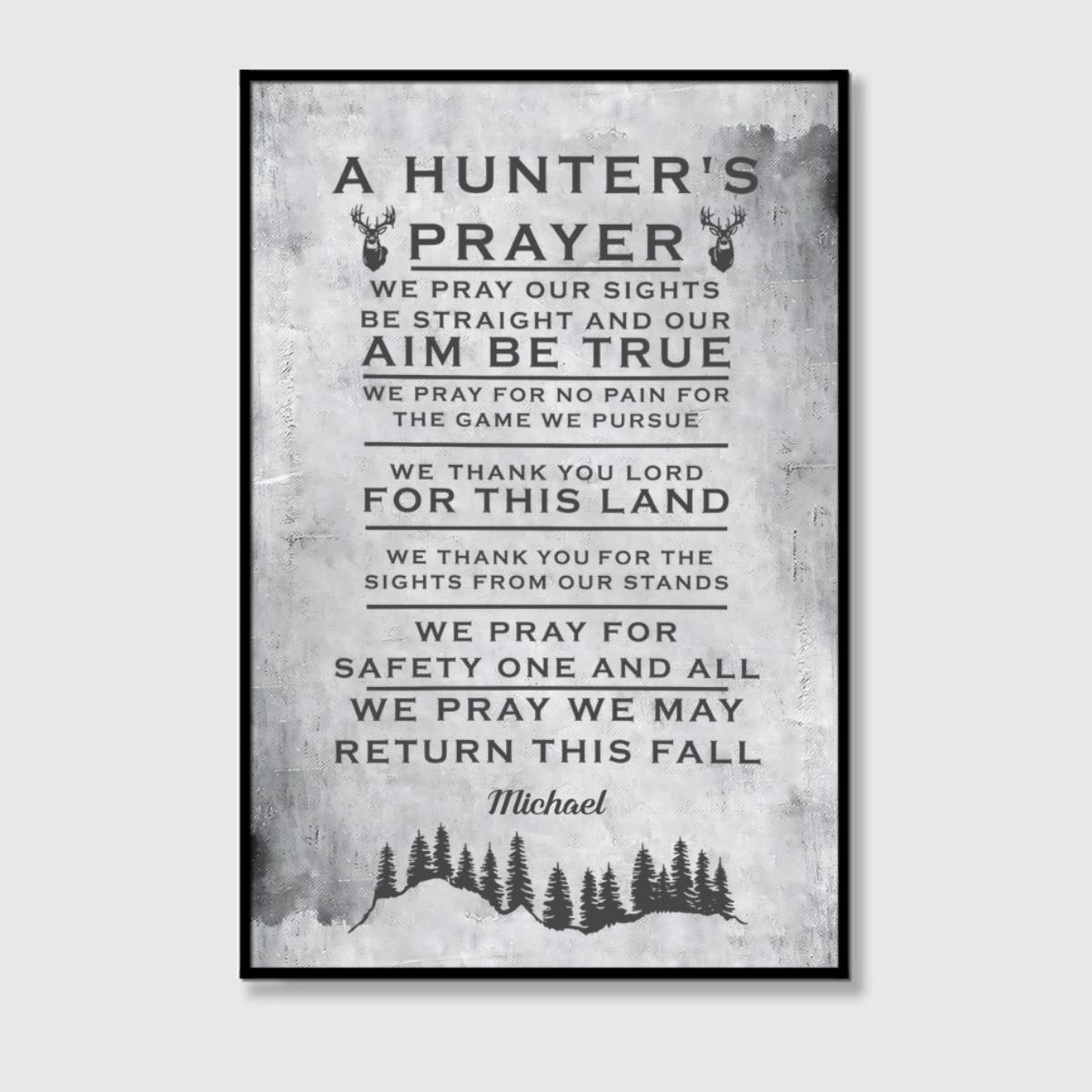 Personalized Hunter’s Prayer Canvas / Poster - Custom Wall Art Gift for Hunters