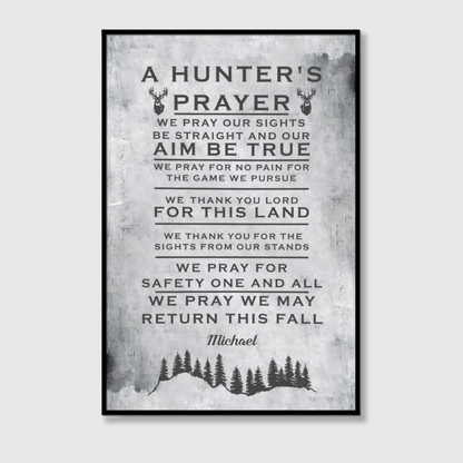 Personalized Hunter’s Prayer Canvas / Poster - Custom Wall Art Gift for Hunters
