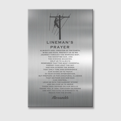 Personalized Lineman’s Prayer Canvas / Poster - Custom Wall Art Gift for Linemen