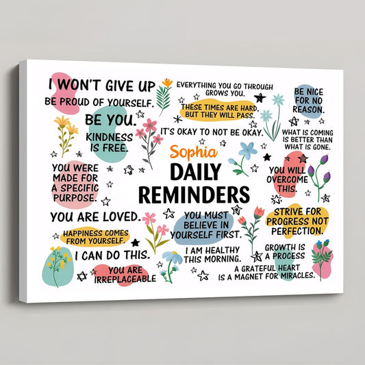 Personalized Daily Reminders Canvas / Poster - Custom Inspirational Wall Art Gift