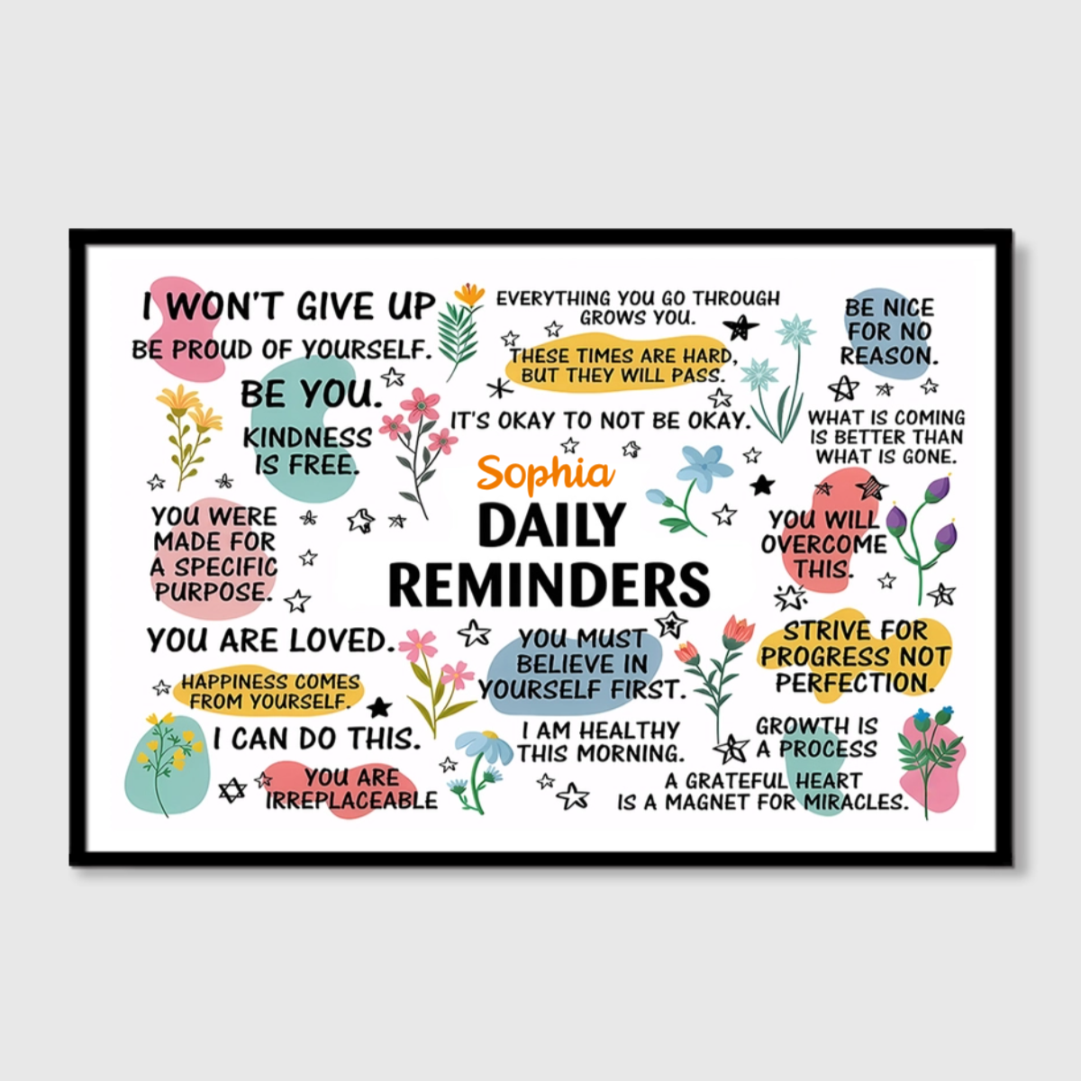 Personalized Daily Reminders Canvas / Poster - Custom Inspirational Wall Art Gift