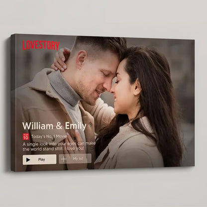 Personalized Love Story Photo Poster / Canvas - Custom Anniversary Gift for Couples