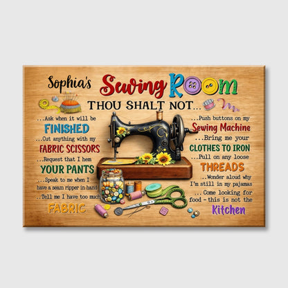 Personalized Sewing Room Canvas personalization view for Mom