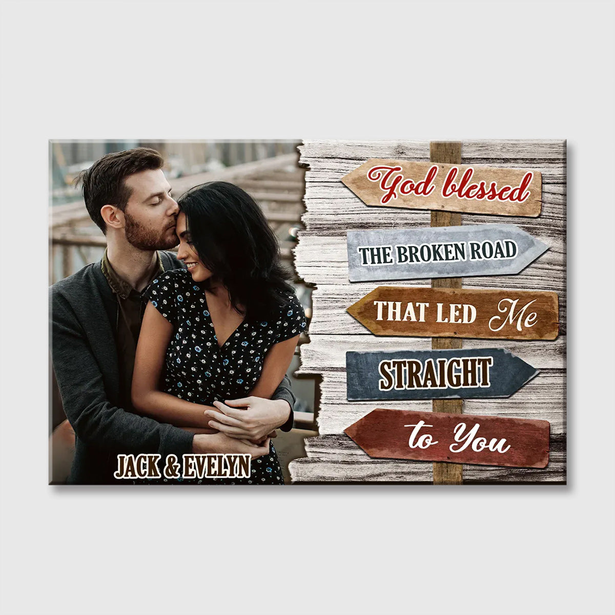 Custom Couple Broken Road Canvas personalization view for Couples