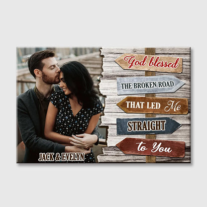 Custom Couple Broken Road Canvas personalization view for Couples