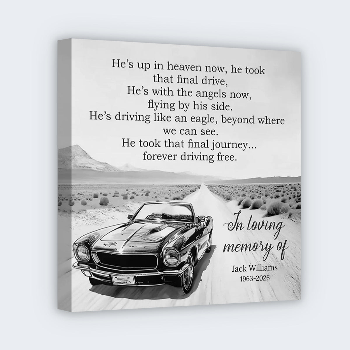 Forever Driving Free - Personalized "In Loving Memory" Square Canvas