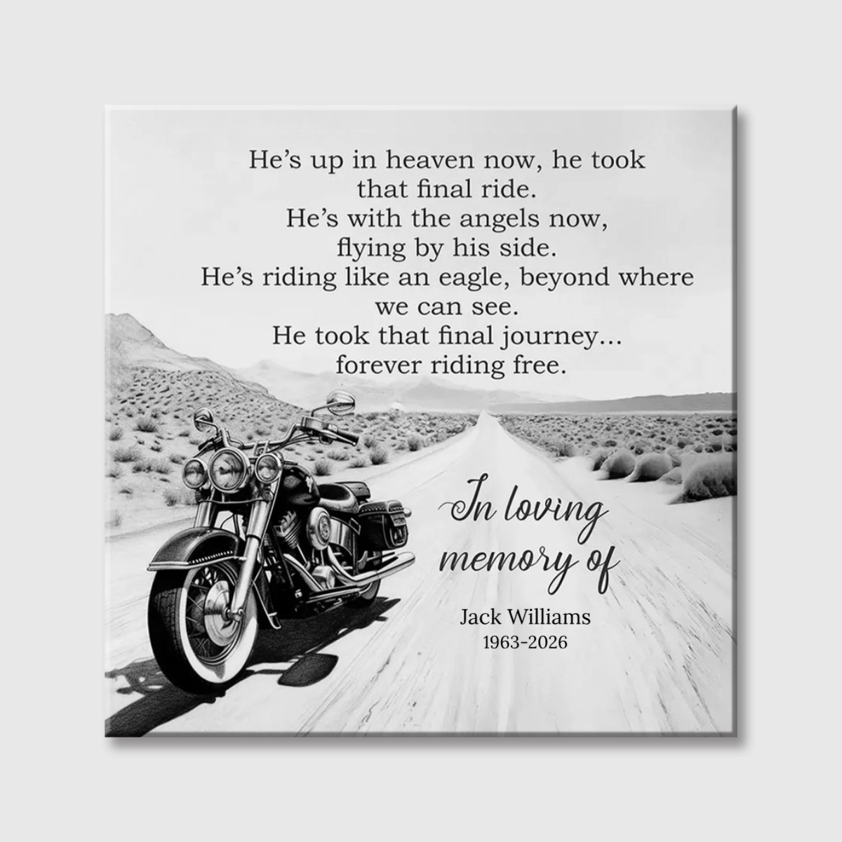 Forever Driving Free - Personalized "In Loving Memory" Square Canvas