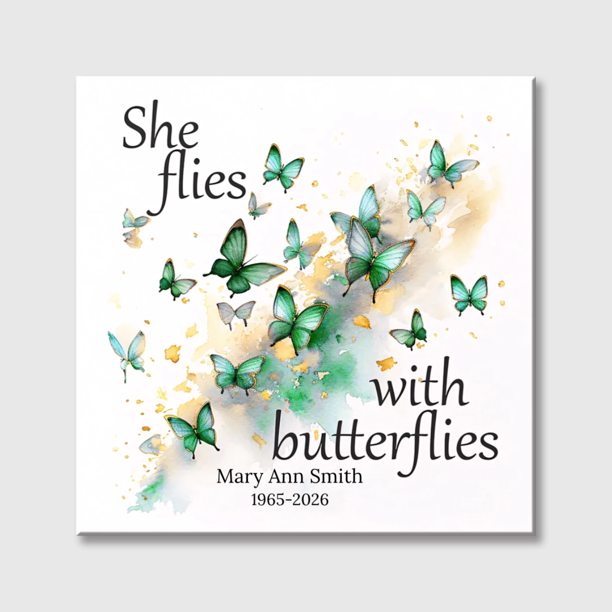 Personalized Memorial Butterfly Square Canvas - Custom Remembrance Gift for Loved Ones
