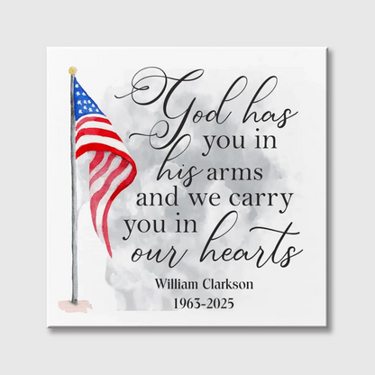 Honor, Duty, Country - Personalized Fallen Heroes Memorial Square Canvas