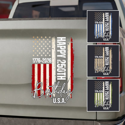 USA 250th Birthday - Personalized Stars & Stripes Sticker