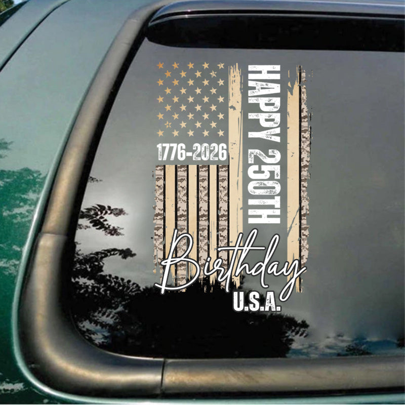 USA 250th Birthday - Personalized Stars & Stripes Sticker