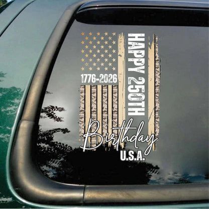 USA 250th Birthday - Personalized Stars & Stripes Sticker