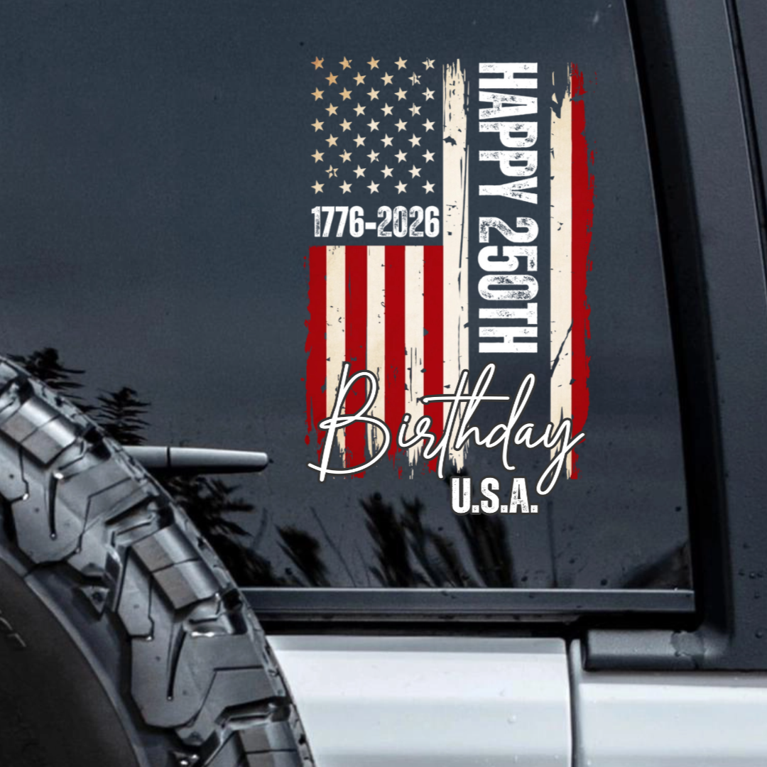 USA 250th Birthday - Personalized Stars & Stripes Sticker