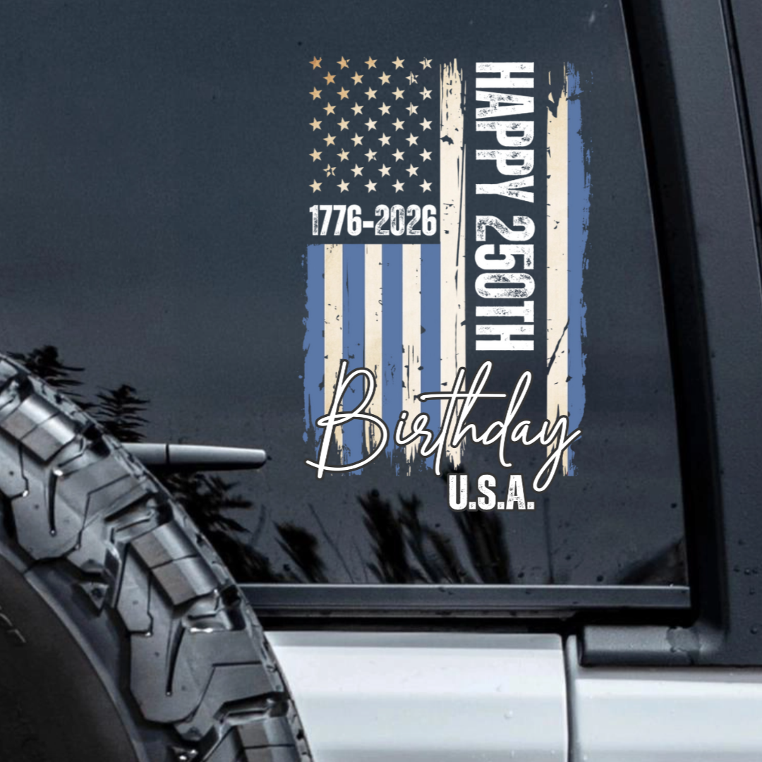 USA 250th Birthday - Personalized Stars & Stripes Sticker