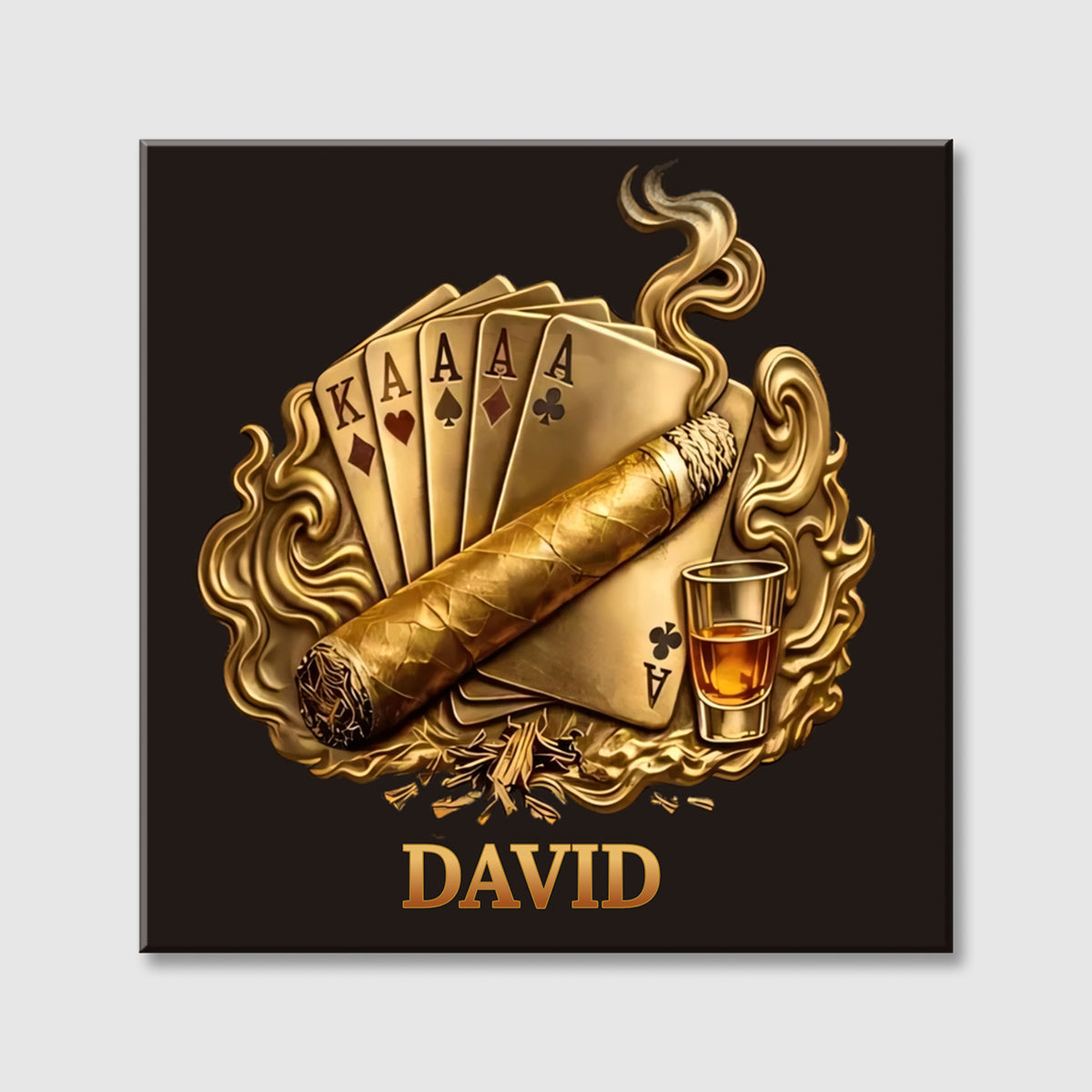 Custom Cigar & Poker Playing Cards Canvas personalization view for Dad