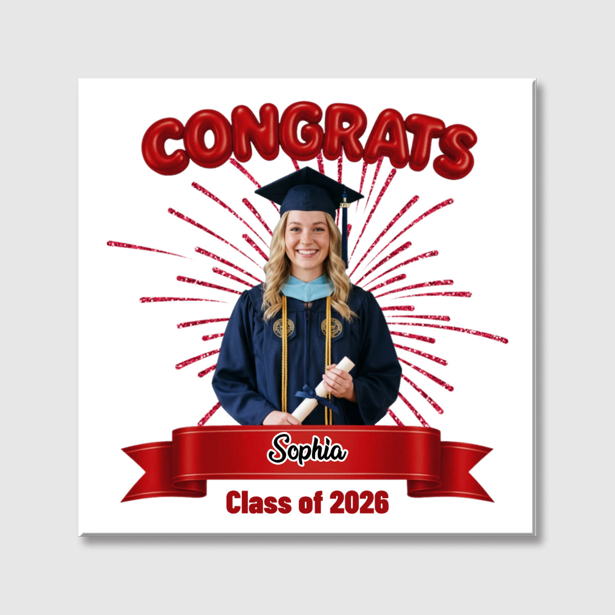 Personalized Graduation Photo Canvas personalization view for Daughter/Granddaughter