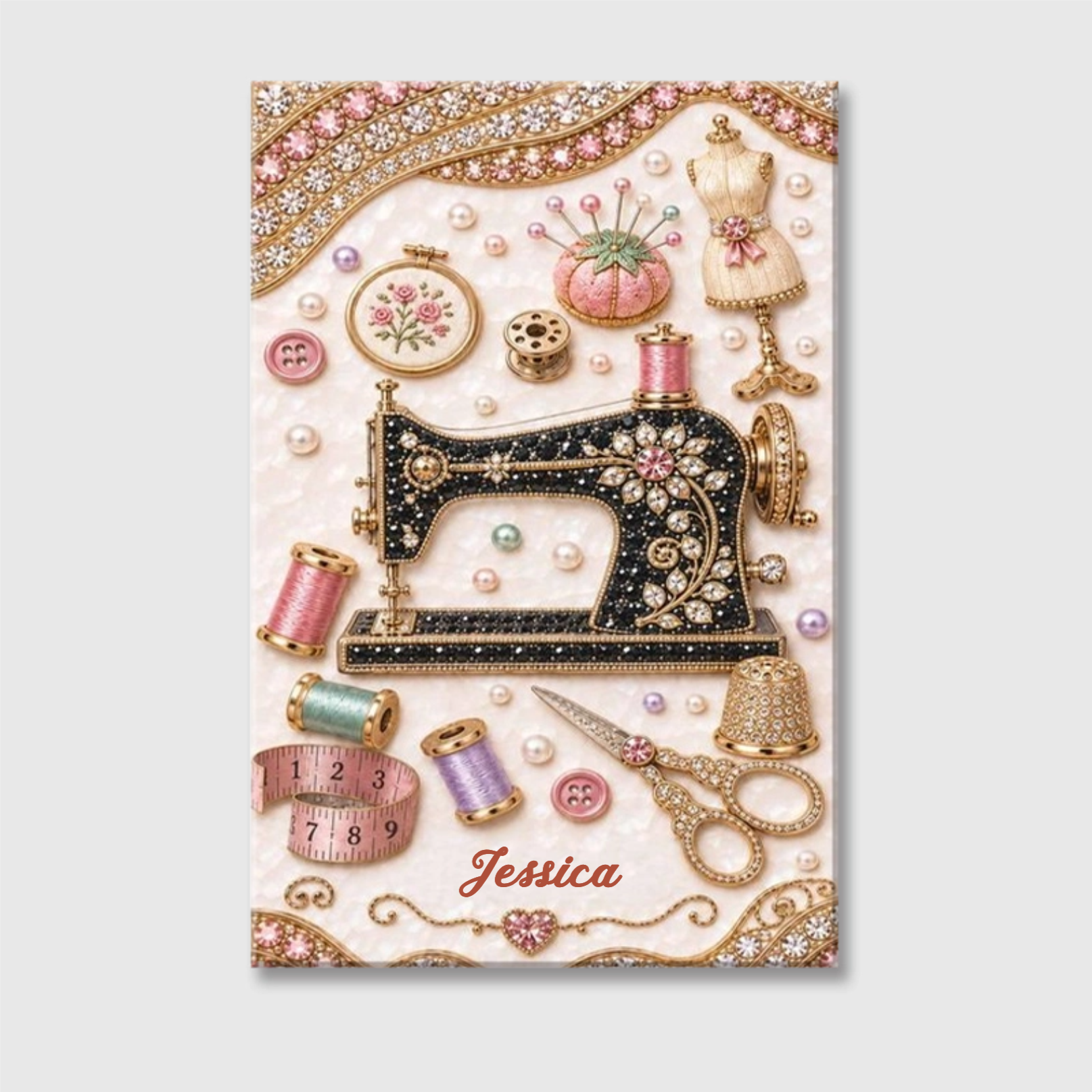 Custom Sewing Lovers Wall Art personalization view for Mom