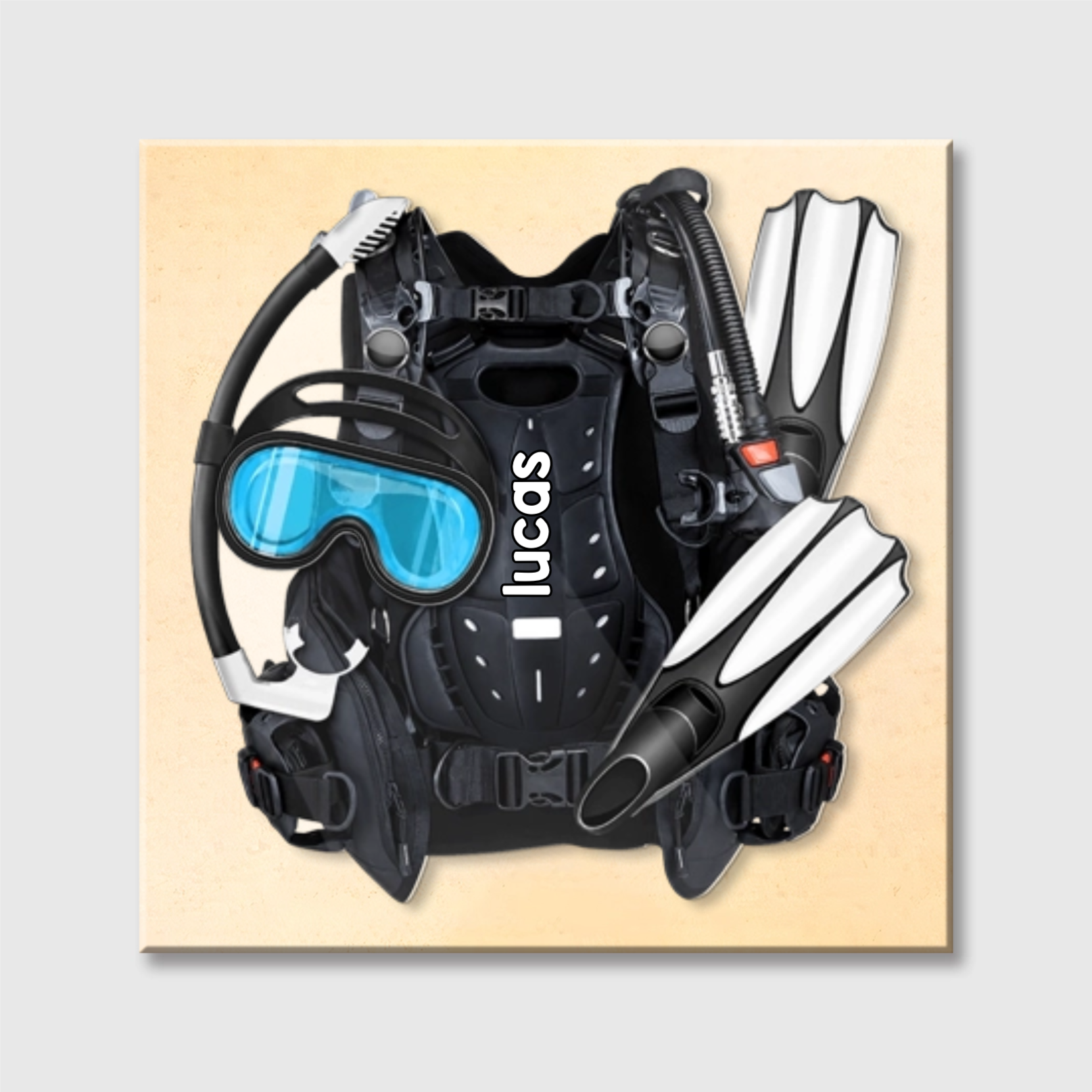 Personalized Scuba Diving Canvas personalization view for Dad