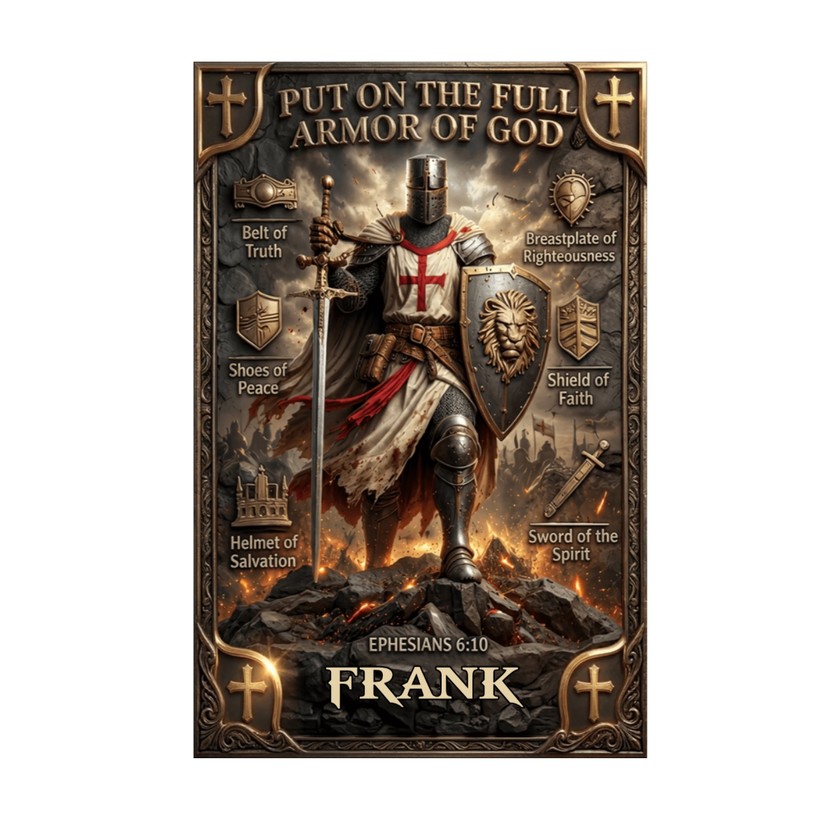 Custom Armor Of God Canvas personalization view for Dad