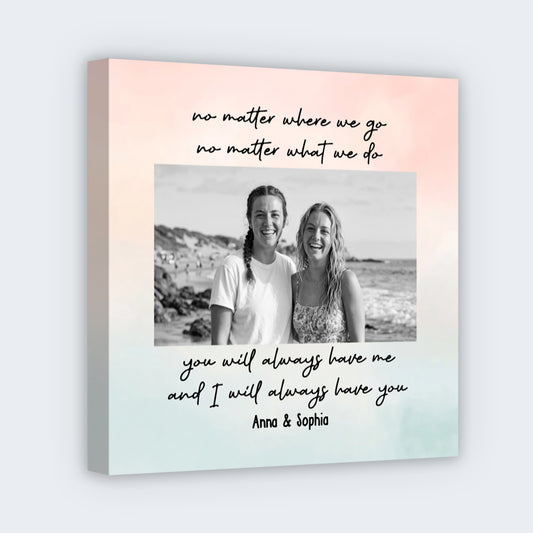Custom Best Friend Photo Canvas for Best Friends with personalized design details for meaningful gifting