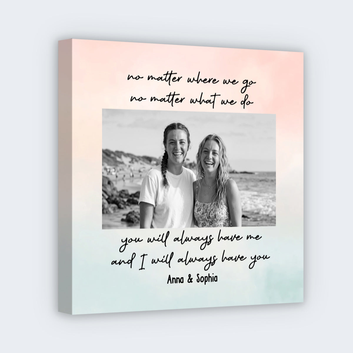 Custom Best Friend Photo Canvas for Best Friends with personalized design details for meaningful gifting