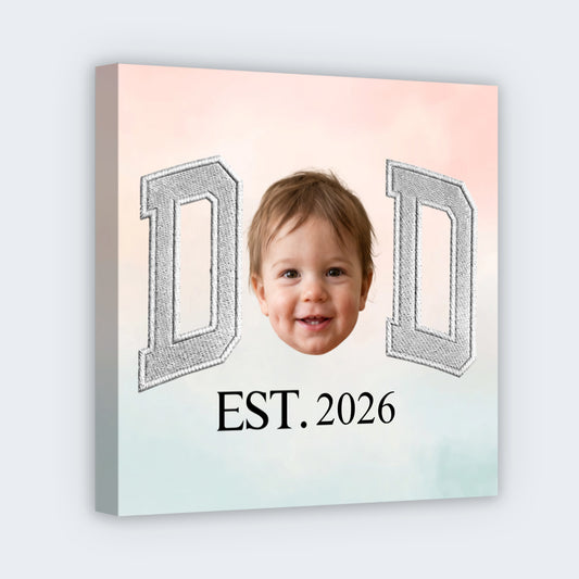 Custom Photo Face Square Canvas - Personalized Wall Art Gift for New Parents